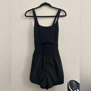 FP Movement by Free People Black Athletic Shorts Romper